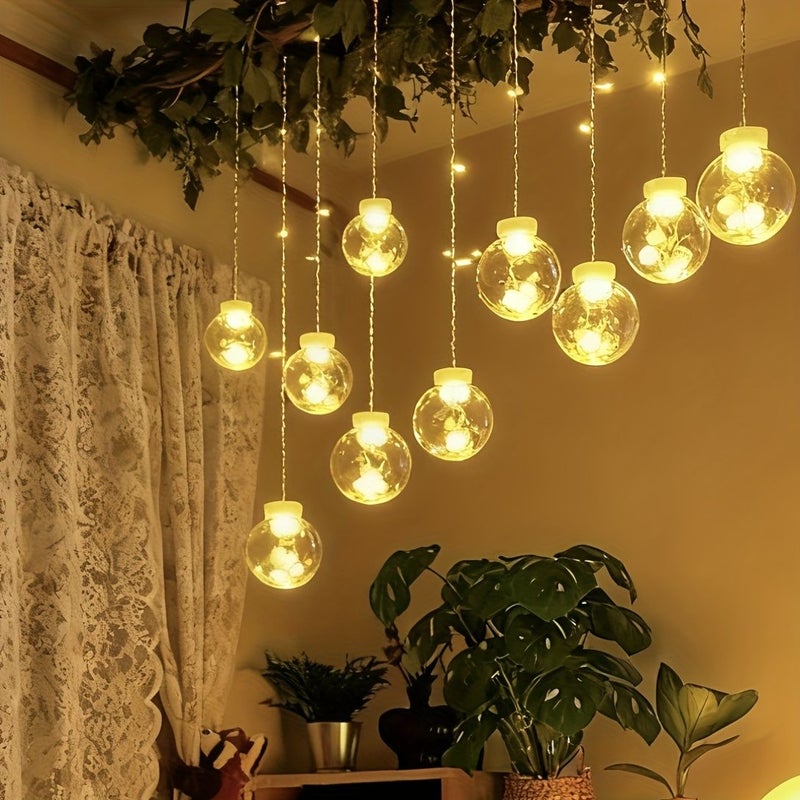 أضواء ستائر LED بيضاء دافئة مكونة من 108 لمبة، لتزيين التخييم الخارجي والفناء والعطلات - Image 4