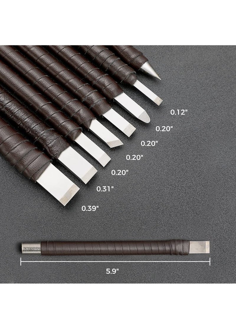 SYOSI - Stone Carving Tool Set of 8 Wood Carving Tools Kit Wood Carving Knife Set Stone Seal Engraving Kit Tungsten Steel Carving Chisels for DIY Art Craft Clay Carpentry - Image 1