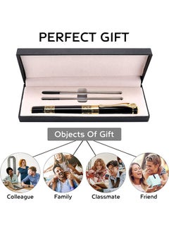 HY Luxury Signature Pen, 0.5mm Business Metal Signature Pen with 2 Refills Black Ink Pen Smooth Writing Fancy Signature Pen Gift for Men Women Signature Executive(Black)  - Image 5