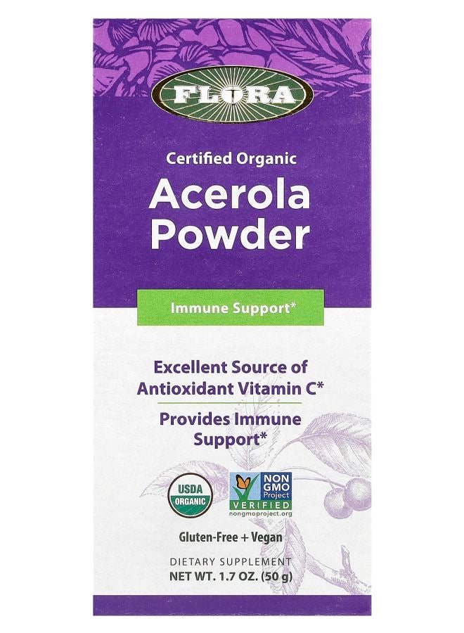 Certified Organic Acerola Powder 1.7 oz (50 g)