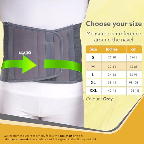 AGARO Abdominal Belt, Ideal For Slimming Waist, Lower Back Pain Relief, After Delivery For Tummy Reduction, Breathable Belt For Men And Women, Medium, Grey - Image 2