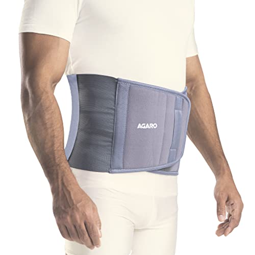 AGARO Abdominal Belt, Ideal For Slimming Waist, Lower Back Pain Relief, After Delivery For Tummy Reduction, Breathable Belt For Men And Women, Medium, Grey - Image 1
