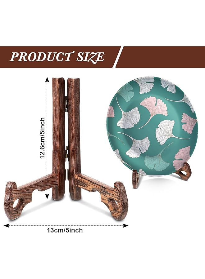 erorex Wooden Display Stand Plate Holder Wooden Easel Plate Stand Wooden Picture Frame Stand Holder For Display Plates Photos Home Birthday Party Wedding Decorations Red 5 Inch 2 Pieces - Image 2