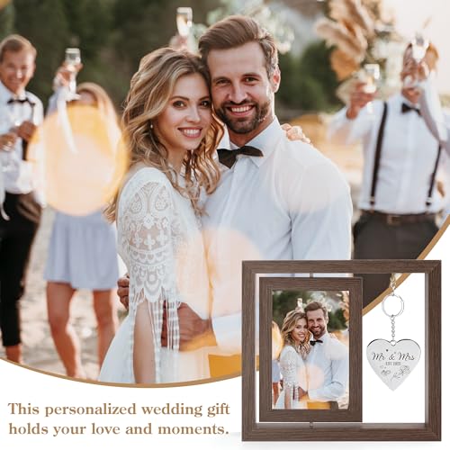 HELORAY Wedding Gifts for Couples Personalized Wedding Gifts for Newlyweds Gift Wedding Picture Frame Mr and Mrs Wedding Presents for Newlyweds Bridal Shower Gift for Bride - Image 3