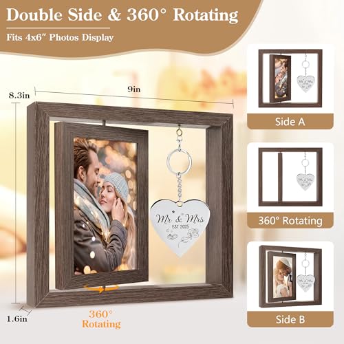 HELORAY Wedding Gifts for Couples Personalized Wedding Gifts for Newlyweds Gift Wedding Picture Frame Mr and Mrs Wedding Presents for Newlyweds Bridal Shower Gift for Bride - Image 4