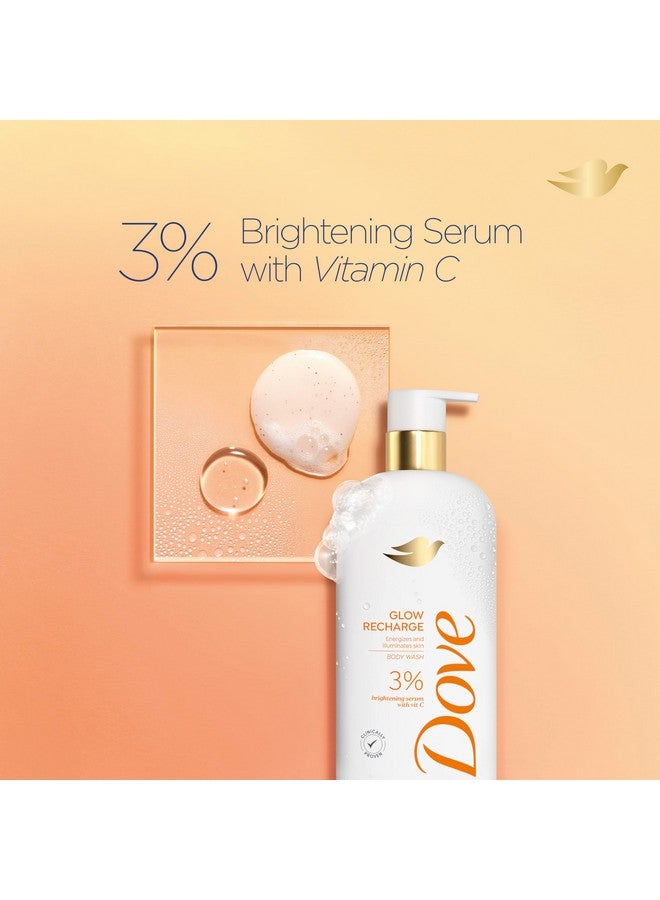 دوف غسول الجسم المقشر من دوف، جلو ريتشارج، ينشط البشرة ويضيءها، مصل تفتيح 3% مع فيتامين سي، 18.5 أونصة - Image 4