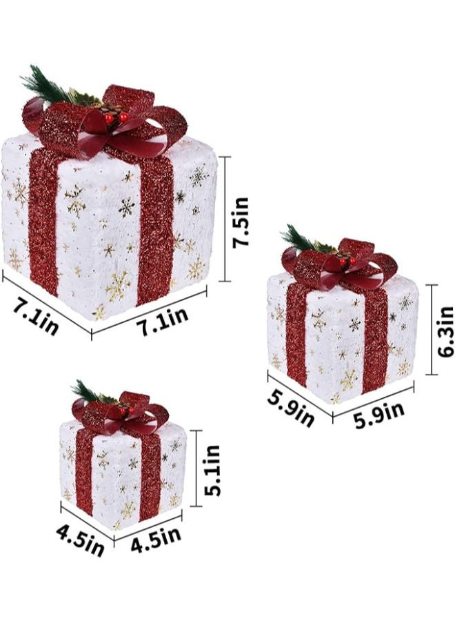 Set of 3 Christmas Lighted Gift Boxes - Image 4