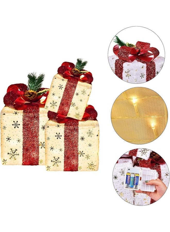Set of 3 Christmas Lighted Gift Boxes - Image 3