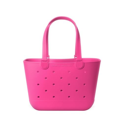Simple Modern Large Beach Bag | Waterproof Getaway Rubber Tote with Zipper Pocket for Travel, Pool, Boat, Groceries, Sports | Malibu - Image 1