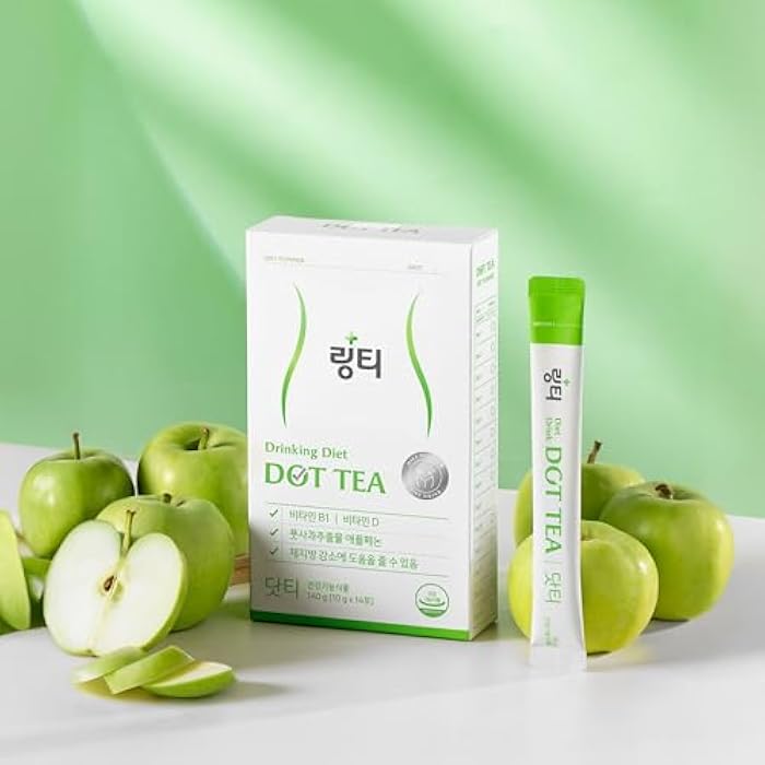 Lingtea Dot Tea – Green Apple Single-Serve Packets, 1 Boxes (214 Servings) – Apple-Derived Polyphenols + Vitamins B1 & D – Korean Inner Beauty Drink - Image 3