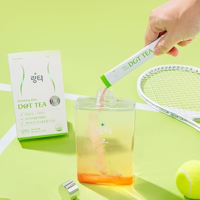 Lingtea Dot Tea – Green Apple Single-Serve Packets, 1 Boxes (214 Servings) – Apple-Derived Polyphenols + Vitamins B1 & D – Korean Inner Beauty Drink - Image 2