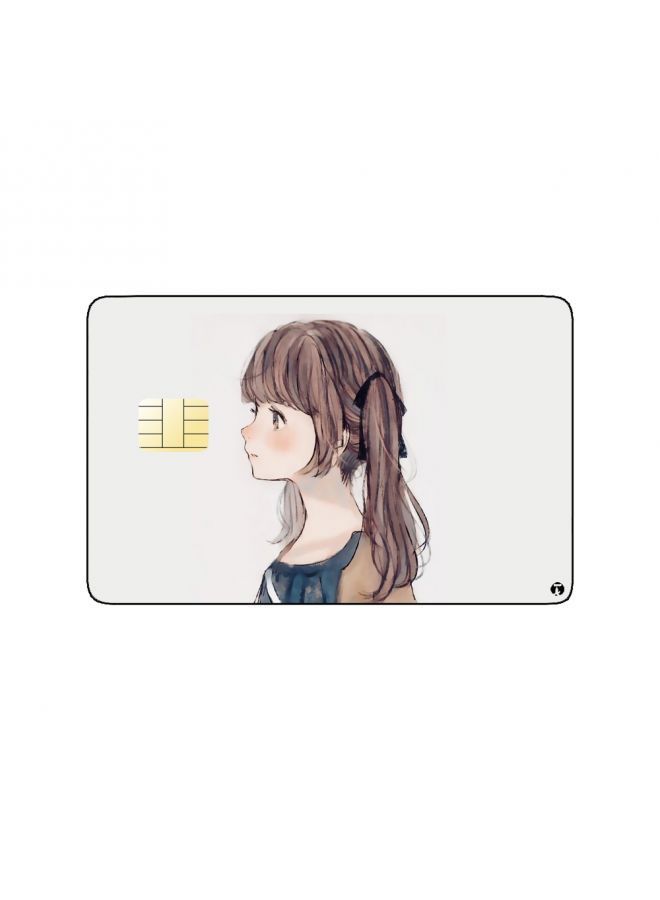 RKN PRINTED BANK CARD STICKER Cute Girl Drawing - Image 1
