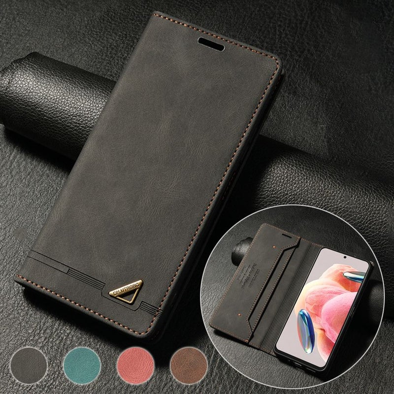 Black Faux Leather Case With Kickstand For Xiaomi Redmi 9C - Image 1