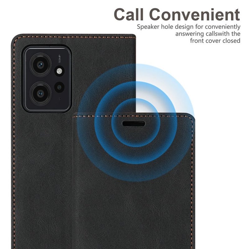 Black Faux Leather Case With Kickstand For Xiaomi Redmi 9C - Image 4