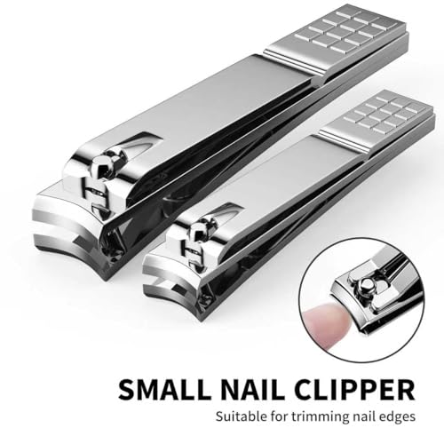 Derlaier Nail Clippers Set - Toenail Clippers & Fingernail Clipper Combo, Dual-Size Stainless Steel Nail Cutters for Home/Travel, Anti-Slip Grip, Ingrown Nail Care Tool - Image 3