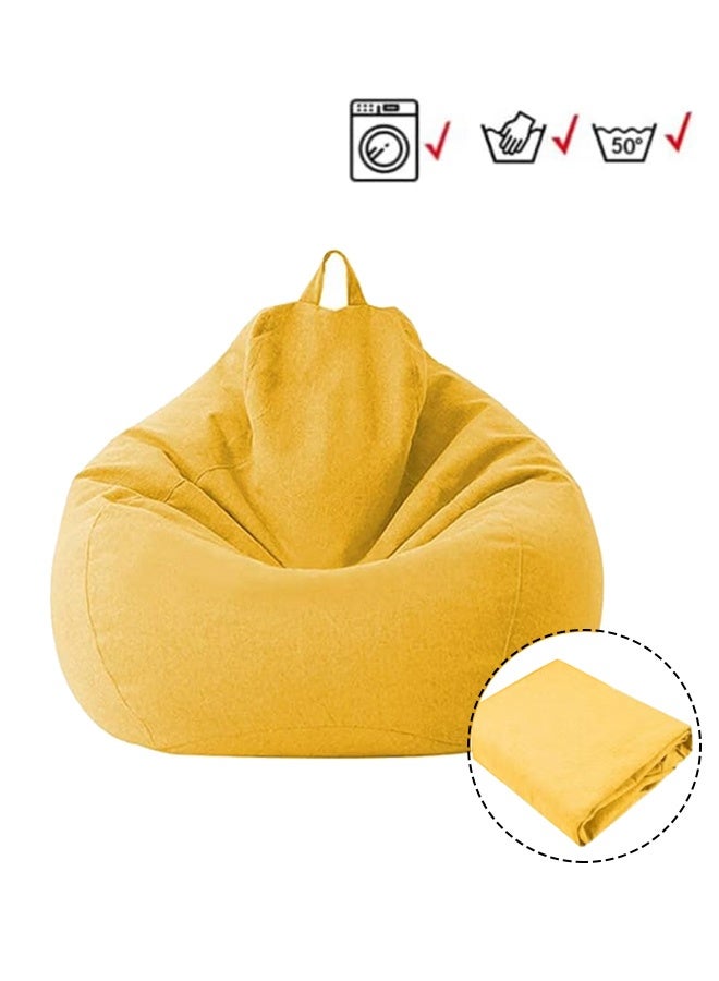 GMORO Bean Bag Chair Cover (No Filler),Cotton Linen Replacement Lazy Sofa Without Filler ,Size after filling: 80x80x90 cm - Image 1