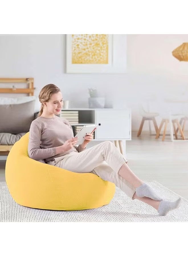 GMORO Bean Bag Chair Cover (No Filler),Cotton Linen Replacement Lazy Sofa Without Filler ,Size after filling: 80x80x90 cm - Image 5