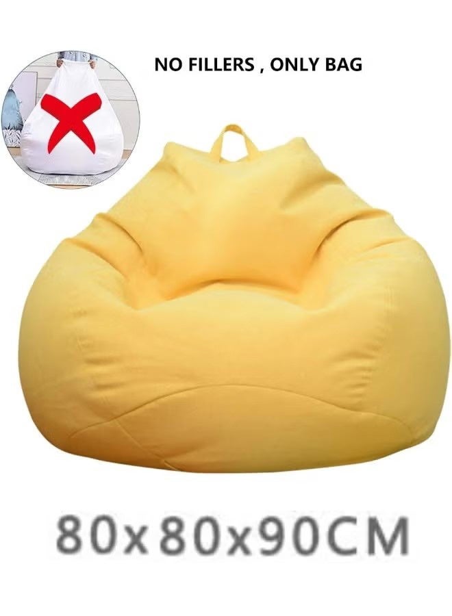 GMORO Bean Bag Chair Cover (No Filler),Cotton Linen Replacement Lazy Sofa Without Filler ,Size after filling: 80x80x90 cm - Image 4