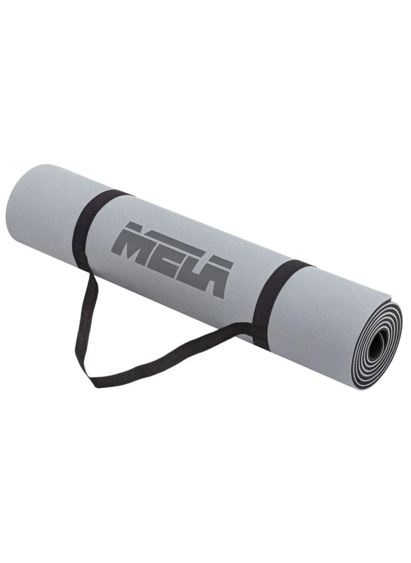 MELA Non-Slip Yoga Mat For Home Gym - 6Mm Thick, Eco-Friendly Tpe, Cushioned Exercise Mat With Carry Strap - Perfect For Yoga, Pilates, Fitness Training, & Gymnastics Essentials  - Grey  - Image 5