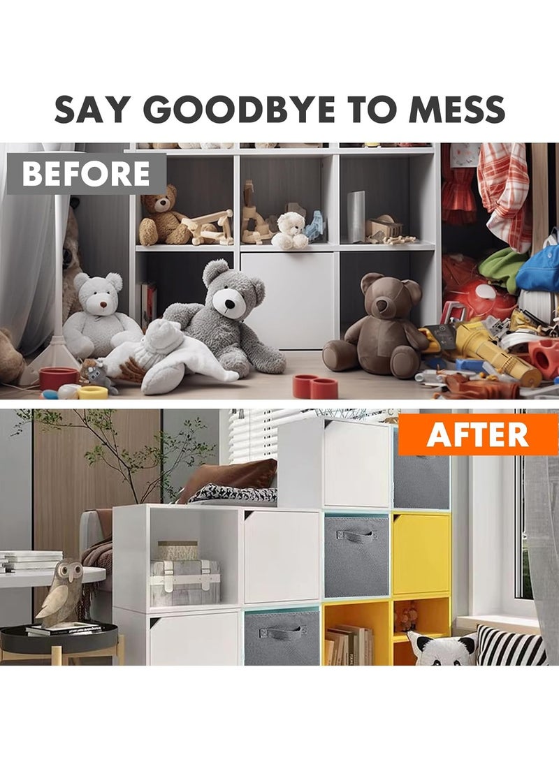 TAPIT Storage Bins Foldable Fabric Storage Cubes And Cloth Storage Organizer Drawer For Closet And Toys Storage (Grey) - Image 2