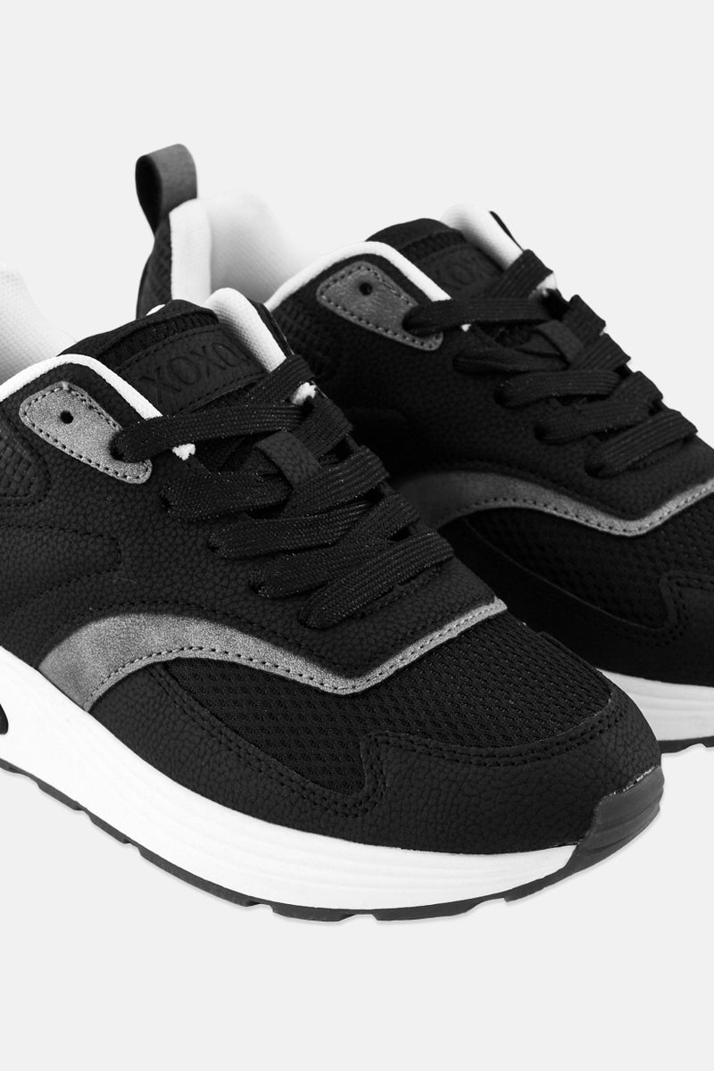 XOXO Women Lace Up Outdoor Shoes, Black - Image 3