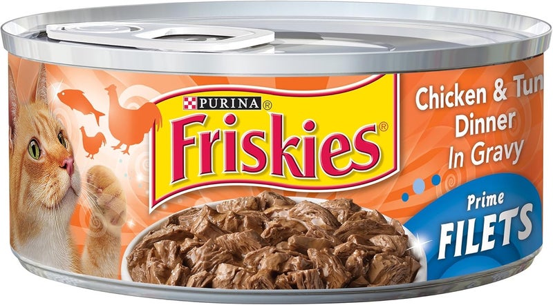Friskies طعام قطط معلب من بوريانا فريسكيز فيليه دجاج وتونة في صلصة 5.5 أونصة (24 علبة)
