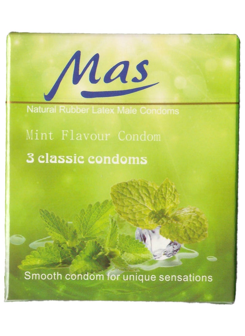 MAS MAS Natural Rubber Latex Condoms, Assorted Fruits - Strawberry, Peach, Mint, 4 Packs of 3 Condoms  - Image 5