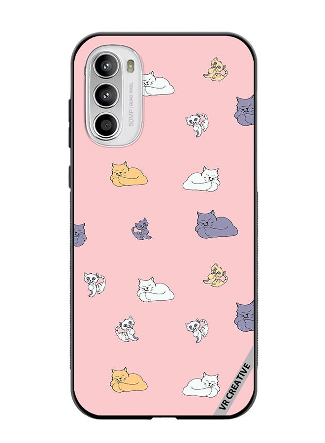 VR CREATIVE Protective Case Cover For Motorola Moto G82 Sleeping Cats And Playing Kittens Design Multicolour - Image 1