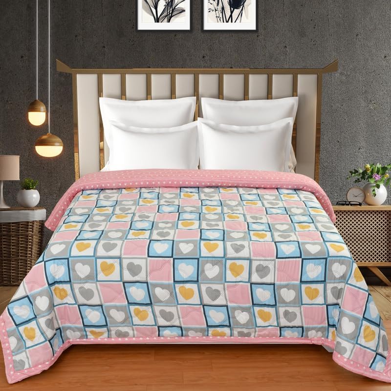 Akshya 180 TC Quilted 100% Cotton Bedsheet | King Size Double Bed | All Season Flat Bed Sheet | Supersoft Bedding Bedcover Set with 2 Pillow Covers - Image 1