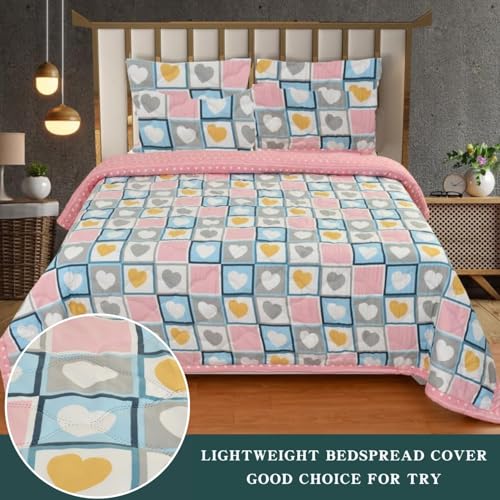 Akshya 180 TC Quilted 100% Cotton Bedsheet | King Size Double Bed | All Season Flat Bed Sheet | Supersoft Bedding Bedcover Set with 2 Pillow Covers - Image 2