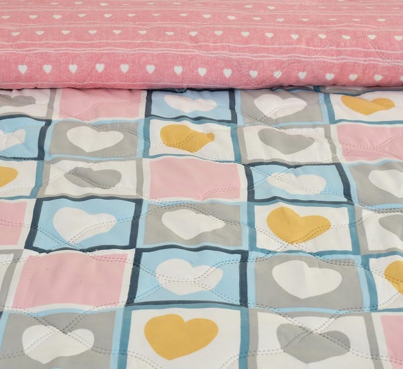 Akshya 180 TC Quilted 100% Cotton Bedsheet | King Size Double Bed | All Season Flat Bed Sheet | Supersoft Bedding Bedcover Set with 2 Pillow Covers - Image 3