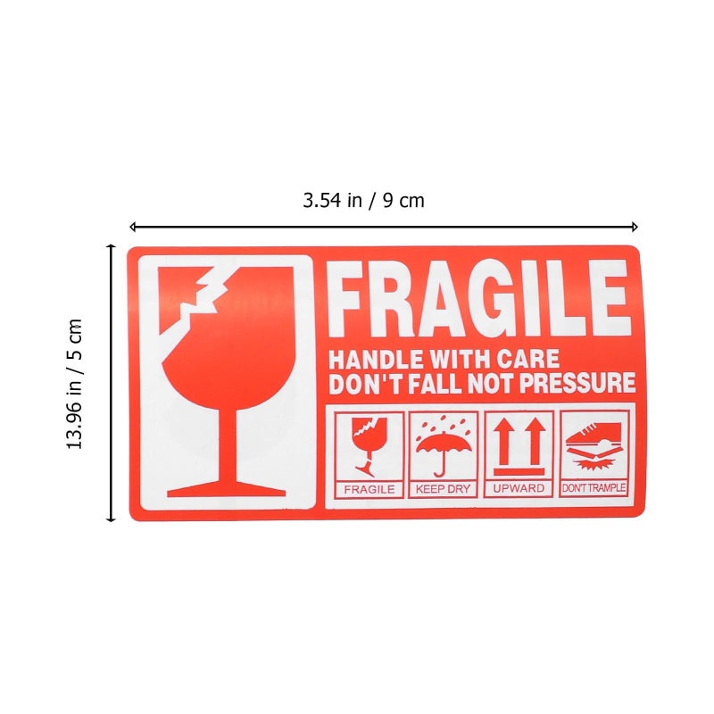 Red White Fragile Shipping Labels 1000pcs Adhesive Stickers Roll 90x50mm Handle with Care - Image 3