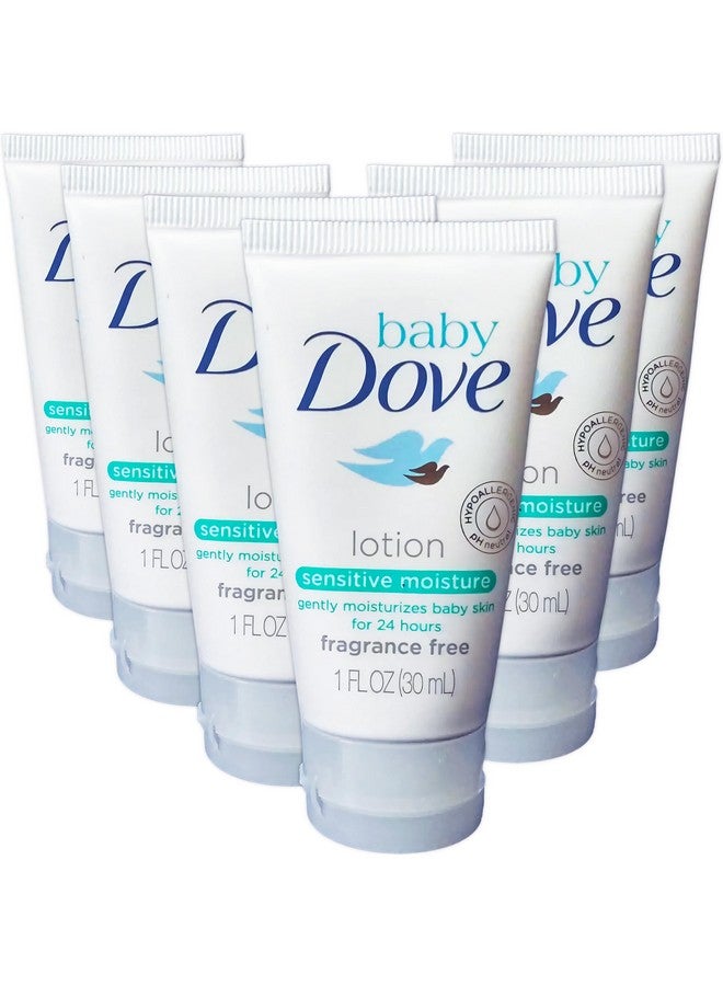 Baby Dove Sensitive Moisture Baby Lotion, 6 Pk Hypoallergenic Fragrance-Free for Sensitive Skin, Moisturizing Unscented Baby Lotion, Safe 4 Newborns Travel Size 1oz Ea - Image 1