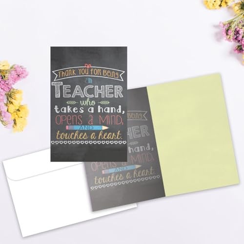 Tree-Free Greetings EcoNotes 12-Count Notecard Set With Envelopes, 4 x 6 Inches, Teacher Mind and Heart Themed Teacher Gift Art (56219) - Image 2