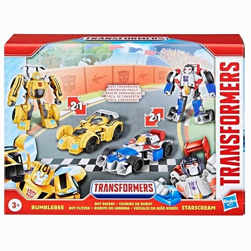TRANSFORMERS سباق الروبوتات من ترانسفورمرز بامبلبي وستار سكرين، سهل التحويل من ألعاب الروبوت إلى ألعاب السيارات، شخصيات أكشن للأولاد والبنات 3+ (حصري على أمازون) - Image 2