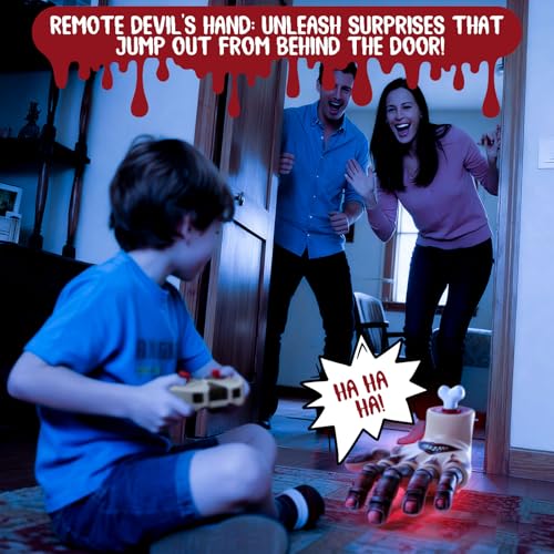 Coodoo Halloween Animatronic Crawling Wednesday Thing Hand with Creepy Sound Light Effect Wednesday Halloween Decorations Outdoor Indoor Horror Prop for Haunted House Horror Party Decor Yard Lawn - Image 5