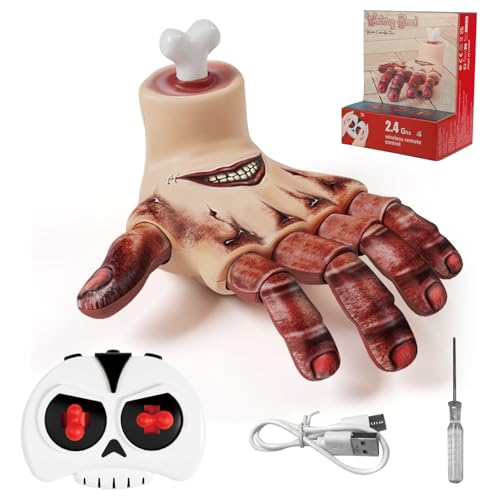 Coodoo Halloween Animatronic Crawling Wednesday Thing Hand with Creepy Sound Light Effect Wednesday Halloween Decorations Outdoor Indoor Horror Prop for Haunted House Horror Party Decor Yard Lawn - Image 1