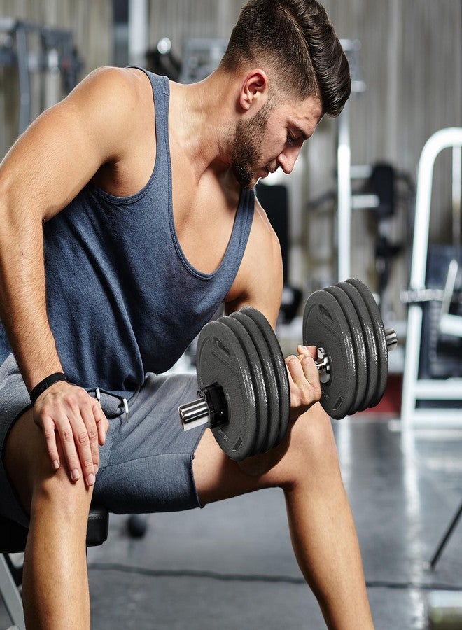 Fitvids مجموعة دمبل أولمبية من فيتفيدز، قابلة للتحميل بألواح أوزان بقياس 2 بوصة، وزن قابل للتعديل لتمارين القوة واللياقة البدنية، وزن المجموعة 20 رطلاً - Image 3
