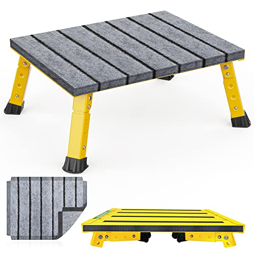 Marudina Large Platform RV Step with Cloth Cover and Anti-Slip Surface, 3-Level Adjustable Height, Light Aluminum Folding Step Stool, Supports Up to 1,000 lb - Ideal for RV and Multi-Use Scenarios - Image 1