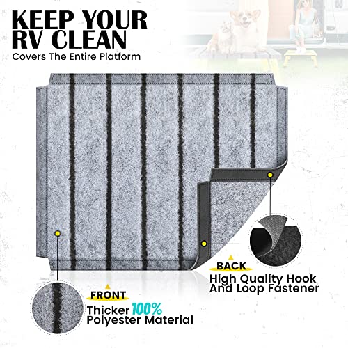 Marudina Large Platform RV Step with Cloth Cover and Anti-Slip Surface, 3-Level Adjustable Height, Light Aluminum Folding Step Stool, Supports Up to 1,000 lb - Ideal for RV and Multi-Use Scenarios - Image 4