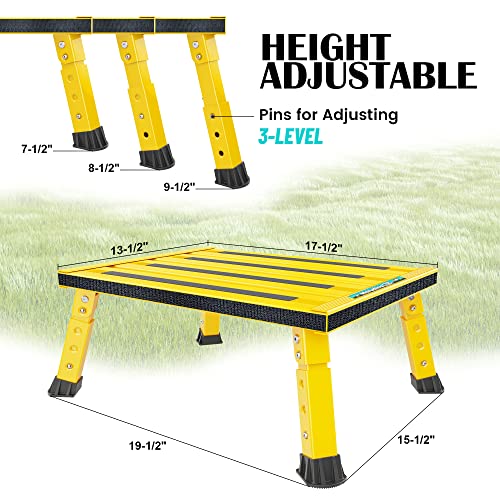 Marudina Large Platform RV Step with Cloth Cover and Anti-Slip Surface, 3-Level Adjustable Height, Light Aluminum Folding Step Stool, Supports Up to 1,000 lb - Ideal for RV and Multi-Use Scenarios - Image 2