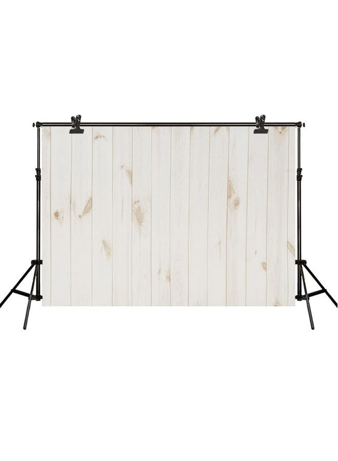 Harfirbe 7x5ft/2.2x1.5m White Wood Backdrops Wooden Backgrounds for Photography Studio - Image 1