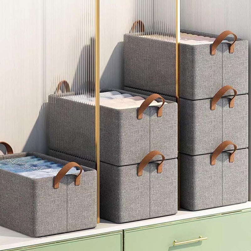 Regalo Flexi Fold Large Foldable Cloth Basket for Storage with Metal Frame & Handle,Space Saver Wardrobe Bin Box Organizer-Assorted (pack of 6) - Image 4