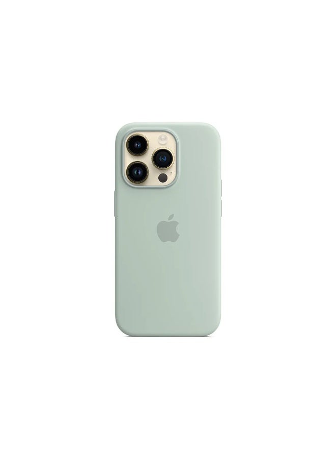 فريق ديلوكس غلاف سيليكون آيفون 14 برو مع MagSafe (Blue Succulent) - Image 5