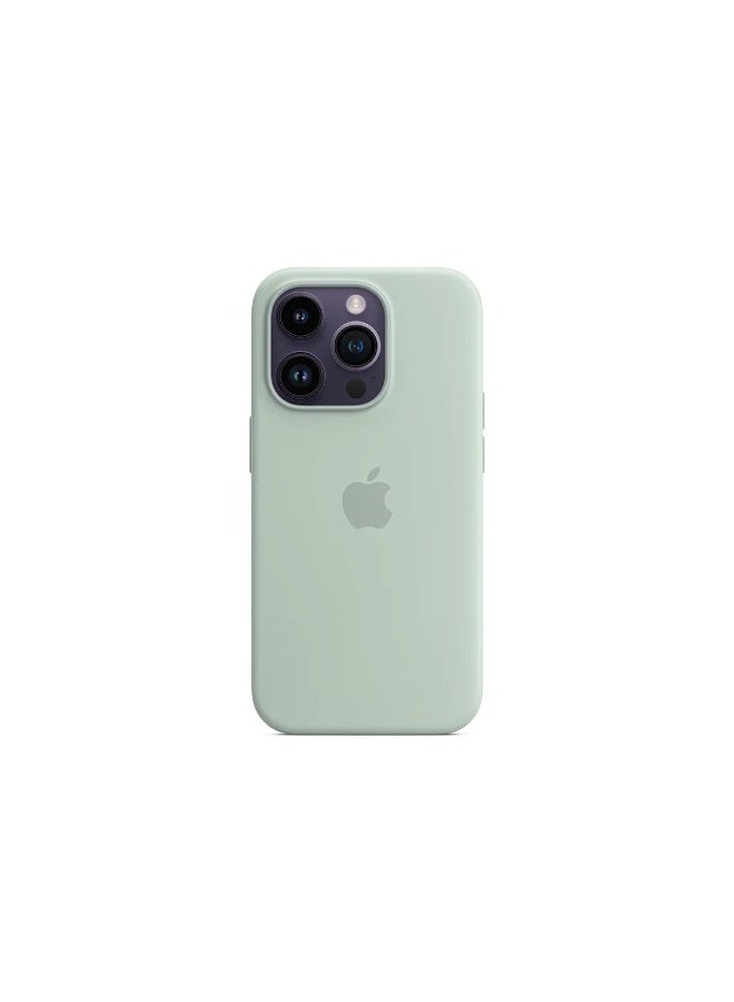 فريق ديلوكس غلاف سيليكون آيفون 14 برو مع MagSafe (Blue Succulent) - Image 4