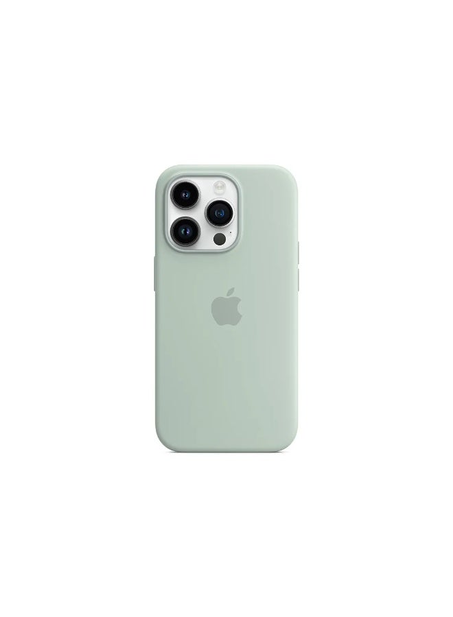 فريق ديلوكس غلاف سيليكون آيفون 14 برو مع MagSafe (Blue Succulent) - Image 1