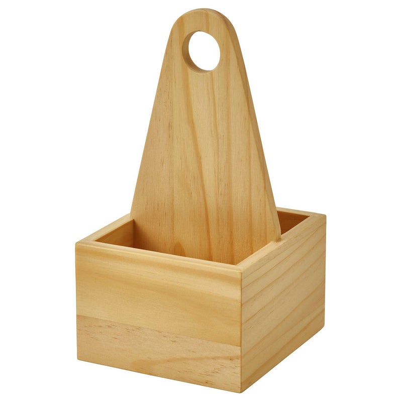 Baitique Portable Kitchen Organiser, Solid Pine Wood, 12x11 cm - Carry Caddy - Image 1