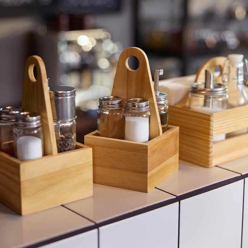 Baitique Portable Kitchen Organiser, Solid Pine Wood, 12x11 cm - Carry Caddy - Image 3