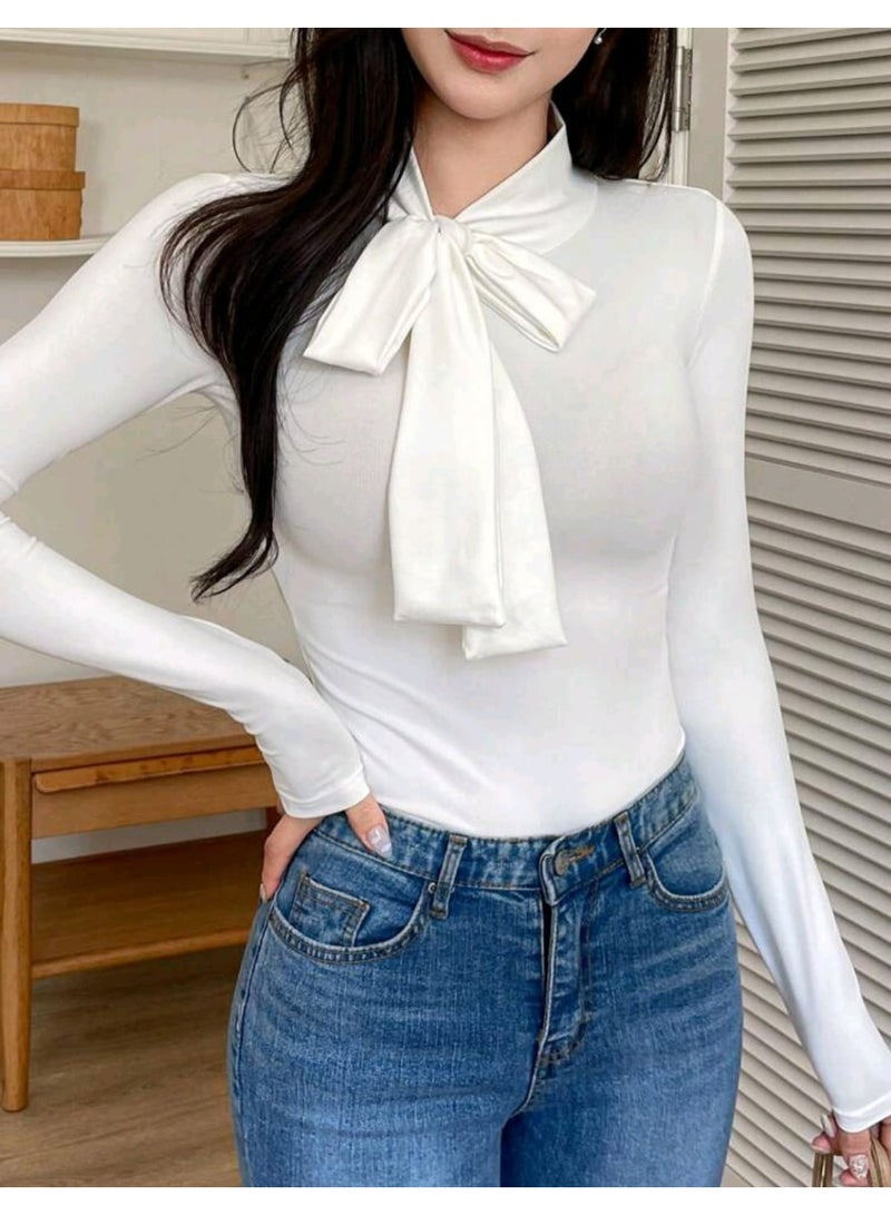 دازي بلوزة DAZY النسائية الأنيقة ذات الأكمام الطويلة والرومانسية الجميلة للأزياء اليومية - Image 3
