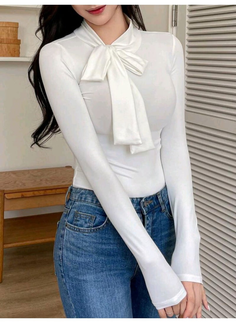 دازي بلوزة DAZY النسائية الأنيقة ذات الأكمام الطويلة والرومانسية الجميلة للأزياء اليومية - Image 5